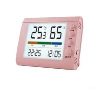 Digital Hygrometer Thermometer with Night Glow Color Display, Indoor Outdoor Temperature Humidity Monitor for Home Bedroom Office, Wall Mountable ABS Device(Pink（3）)