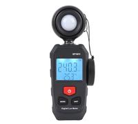 Digital Illuminometer with LCD Display, 0 to 200000 Lux and 0 to 20000 Foot Candles Range, Auto Ranging Light Meter with Data Storage and Temperature Humidity Sensor