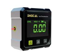 Digital Inclinometer, 0.05° Resolution Laser Level, 4-Side Magnetic Base | IP54 Rated, Dual-Sided Laser, Slope/Angle Switch, LED Backlight, 61×31×61mm, Carpentry, Construction Site