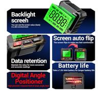 Digital Inclinometer with LCD Display, Magnetic Base for Ferrous Surfaces, 6.55 x 6.55 x 3.2 cm Angle & Slope Meter