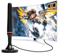 Digital Indoor Tv Aerial for Smart Tv, Freeview Tv Ariels Indoor, High Gain Portable HDTV Antenna for USB Television 4K 1080P / VHF/UHF/DAB Radio - With Magnetic Base