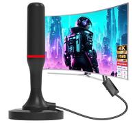 Digital Indoor TV Aerial,Freeview TV Aerial for Smart TV with Signal Booster 560+ Long Range Reception Support 4K 1080P HDTV,Easy Installation,Optimized for Local Channels-10FT Coaxial Cable