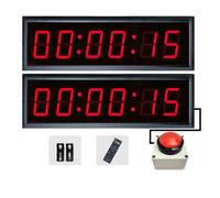 Digital Interval Timer, 6-Digit Fitness Training Timer, Dual-Sided Display, Remote Control, Multiple Power Supply Modes, 20M Viewing Distance for Gym and Game