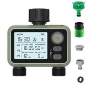 Digital Irrigation Timer, Programmable Garden Water Timer with Rain Delay, IPX5 Waterproof, Automatic and Manual Watering Mode, for Garden, Lawn, Patio, Farm (2 Way)