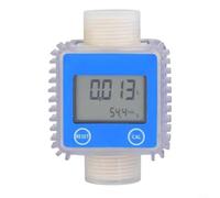 Digital K24 Flow Meter for Oil and Fuel, Blue Vertical Digital Flowmeter with LCD Display, Accurate Measurement Sensor for Various Equipment, Easy Installation Plastic Gauge