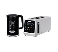GEEPAS 5-in-1 Digital 4 Slice Long Toaster & Electric Kettle Set