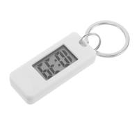 Digital Keychain Watch Portable Electronic Pocket Timepiece for Students | White ABS and Zinc Alloy Design, Lightweight 0.37 Oz Body, Quiet Checking, Suitable for Backpacks, Lanyards and Travel