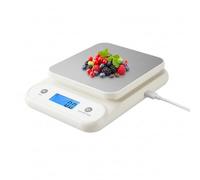 Digital Kitchen Food Scale, 11lb/5kg Capacity, 0.1oz/0.1g Precision, Rechargeable Type-C, LCD Backlit Display, Auto Shut Off, Unit Convert, White, for Cooking Baking Weighing