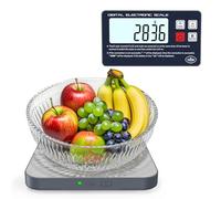 Digital Kitchen Food Scale - Detachable Display Electronic Weight Scale for Baking, Bread Making & Coffee Brewing, 304 Stainless Steel Platform, Backlit LCD, Count Mode, Wall-Mount & Tilt Stand