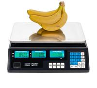 Digital Kitchen Scale, 40kg/88lb Price Computing Scale Counting Scale Deli Scale with LCD Display, Precise Fruit Market Scales for Commercial Shop Retail Price Weighing for Baking Bread Meat (Black)