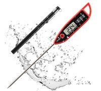 Digital Kitchen Thermometer for Water, 12.7cm Meat Thermometer Probe with Large LCD Screen Tip Cover Waterproof High Accuracy Instant Read Food Thermometer for Cooking BBQ Sugar Jam Milk Water Liquid