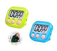Digital Kitchen Timer, 2-Pack Magnetic Countdown Timer for Cooking, Baking, Study, Exercise - Loud Alarm & Silent Mode, with Stand & Hanging Hole (Green, Blue)
