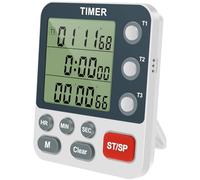 Digital Kitchen Timer, 3 Channels Count UP/Down Timer with Loud Alarm, Magnetic Back, Large Display, Adjustable Volume Timers, Triple Cooking Stopwatch Timer for Kitchen Cooking