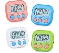 Digital Kitchen Timer, loud alarms, Stopwatch Timer With Loud Alarm, Magnetic Kitchen Timers for Cooking, Baking, convenient storage, Large Display LED Countdown (White)