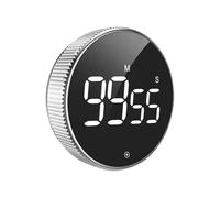 Digital Kitchen Timer, Pomodoro Timer with Large LED Display, Magnetic Kitchen Timers for Cooking, Digital Timer with 3 Presets, Visual Timers for Office & Fitness (Silver Gray,No Battery)
