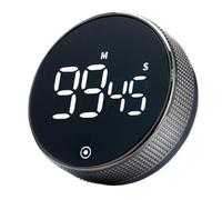 Digital Kitchen Timer, Visual Timer with Large LED Display, Magnetic Timers for Cooking, Pomodoro Timer with 3 Presets for Office, Fitness & Classroom Use (Black, Battery Not Included)