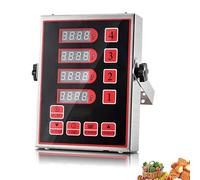 Digital Kitchen Timer with Memory Function, 4 Channels & 3 Shaking Basket Alarms for Efficient Cooking Management