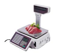 Digital label printing scale with bar codes, scale with double LCD screen, suitable for weighing food and canical products, capacity of 66 pounds
