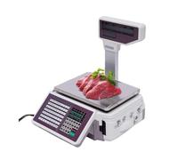 Digital label printing scale with bar codes, scale with double LCD screen, suitable for weighing food and canical products, capacity of 66 pounds