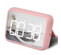 Digital Large Display Visual Timer Stopwatch for Kitchen Teacher School Classroom Cooking, 99 Minutes Countdown Count-up, Magnetic, Makeup Mirror LED, Easy for Kids, Loud or Mute Volume (Pink)