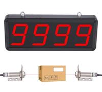 Digital Laser Counter, Sensor Distance 20M, Counts Up To 9999, LED Display, Production Line Counter for Factories and Workshops