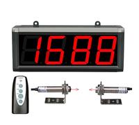 Digital Laser Counter with Dual LED Display, 20m Range, Counts Up to 9999 for Production Line and Shooting Applications