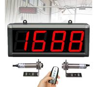 Digital Laser Counter with Dual LED Display, 20M Sensing, Power Failure Memory, Remote Control, Sensitivity Adjustment, Reset Function, Up to 9999 for Production Line