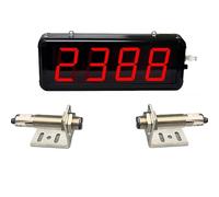 Digital Laser Counter with LED Display, Counts Up to 9999, Dual Infrared Sensors, 20m Range, Remote Control for People and Visitor Counting