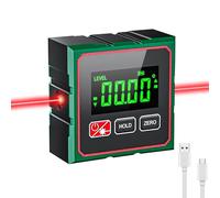 Digital Laser Level, Magnetic Digital Angle Finder with LCD Backlight, 360° High Precision Inclinometer for Woodworking, Construction, Home Renovation