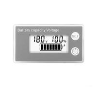 Digital LCD Battery Capacity Indicator with Adjustable Calibration for DC 8V to 100V Systems Including Lithium, Acid and Lithium Iron Batteries (White)