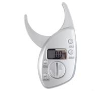 Digital LCD Body Fat Caliper for Skin Fold Measurement, 0-50 mm Range with 0.1 mm Resolution, ABS Plastic Portable Fat Meter for Fitne