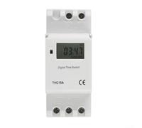 Digital LCD DIN Rail Programmable Timer Switch, 220V AC 16A Time Relay with Weekly/Daily Scheduling, Battery Backup, for Industrial Electrical Outlets