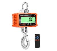 Digital LCD Display 1000kg Portable Electronic Heavy Duty Weight Crane Scale Industrial Grade Weighing Meter with 3 Unit Conversion Function Remote Intelligent Control High Sensitive Hold Zeroing