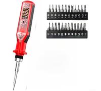 Digital LCD Display Ratchet Screwdriver Includes Non Contact Voltage Tester For AC 3V To 450V And Integrated LED Flashlight(B17.5)