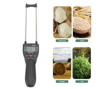 Digital LCD Grain Moisture Meter, Grain Moisture Tester with Voice Prompt, Dual Probe Backlight Moisture Measuring Tool for Beans Rice Wheat Corn, Includes 14 Grain Modes