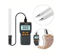 Digital LCD Grain Moisture Meter with Automatic Temperature Compensation and Backlit Display, 2-30% Range, -10 to 60°C Measurement, Includes Probe for Accurate Humidity Testing