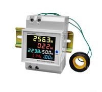 Digital LCD Rail Voltmeter AC 80-450V 0-99.99A Power Energy Meter With for frequency Factor Monitor For Industrial Panel Testing(AC250-450A built-in for ct)