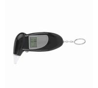 Digital LCD Screen Alcohol Breath Tester Portable Keychain Breath Analyzer Prevent Drunk Driving Safe Travel Black 10pcs (Comes with 50 Breathing nozzles)