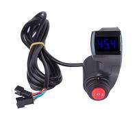 Digital LCD Thumb Voltmeter Battery Voltage Display with 3 Speed Switch Real Time Monitoring for Bikes Motorcycles Electric Vehicles Plastic Black