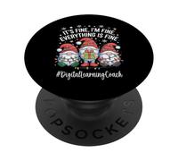 Digital Learning Coach Gnome Everything Is Fine Christmas PopSockets Adhesive PopGrip
