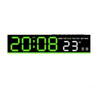 Digital Led Alarm Clock Showing Time Temperature W ate Usb Charge Port Night Lamp Auto Dimmer Sleep Timer Stop Watch Function For Home Office Use Green Color(Black+Green)