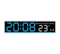 Digital Led Alarm Clock Showing Time Temperature W ate Usb Charge Port Night Lamp Auto Dimmer Sleep Timer Stop Watch Function For Home Office Use Green Color(White+Blue)