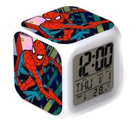 Digital LED Color Changing Thermometer Glowing Alarm Clock Spider-Man