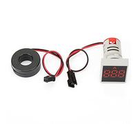 Digital LED Current Meter, LED Display Light Indicator Mini Square Signal Lamp Voltage Ammeter (Red)