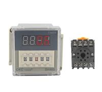 Digital LED Programmable Timer Relay Switch DH48S-1Z 0.01S-99H99M Socket Base AC/DC 12V 24V 36V 110V 220V 380V Delay(DCAC24-240)