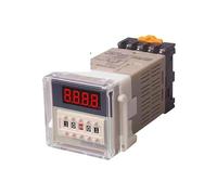 Digital LED Programmable Timer Relay Switch DH48S-S 0.1S-99H Socket Base AC/DC 12V 24V 36V 110V 220V 380V Repeat Cycle Timer IDGTTLDF(DH48S-S,AC 36V)