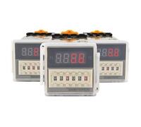 Digital LED Programmable Timer Relay Switch DH48S-S 0.1S-99H Socket Base AC/DC 12V 24V 36V 110V 220V 380V Repeat Cycle Timer 1Pcs(AC110V)