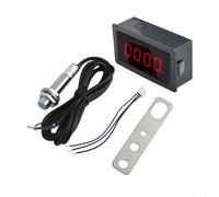 Digital LED Tachometer AC110230V with Hall Sensor for RPM Motor Speed Measurement 10 9999 RPM Range Accurate Readings Over Range Display and Stable Performance (red)