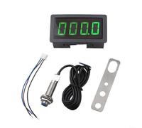 Digital LED Tachometer AC110230V with Hall Sensor for RPM Motor Speed Measurement 10 9999 RPM Range Accurate Readings Over Range Display and Stable Performance (green)