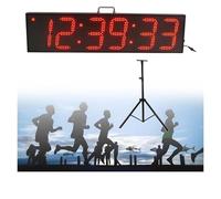 Digital LED Timer, 8 Inch Outdoor Waterproof Race Clock With Remote, Double-Sided Display For Countdown/Countup, For Sports Events, Schools, Gyms (Includes Case & Brackets)(Clock+Brackets)